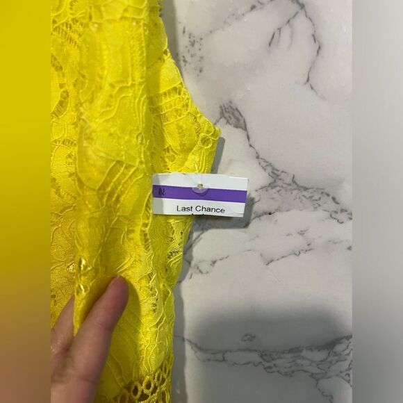 NEW NORDSTROM NSR Yellow Lace Dress Size XL Sleeveless - Picture 2 of 6